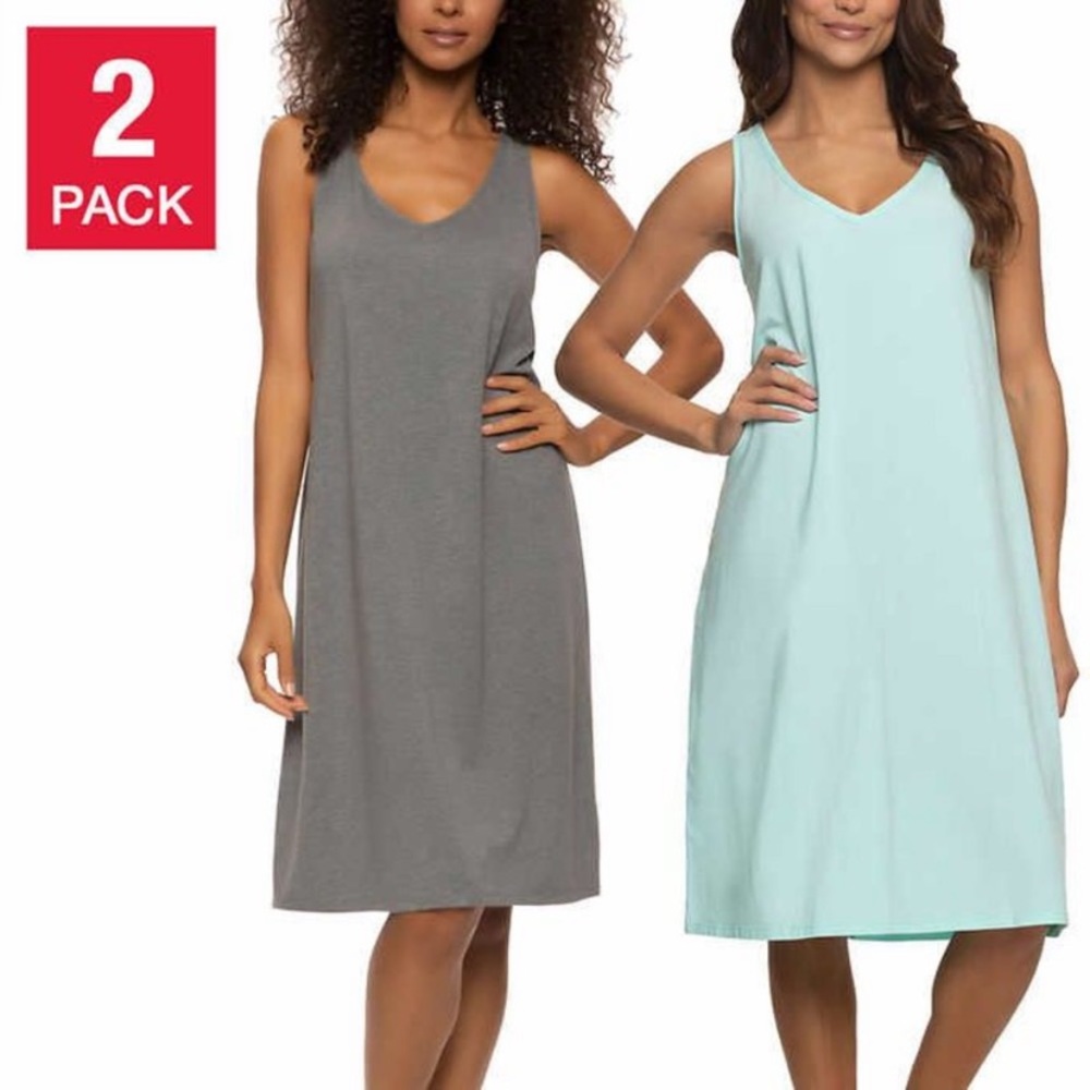 Felina 2 Pack Sleep Dress in Grey and Mint - size medium